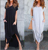 Short Sleeve Loose Pocket Maxi Dress