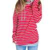 Women's Long Sleeve Striped Hooded Sweater