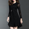 Round Neck  Plain  Polyester Shift Dresses