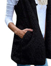 Women's Plush Vest Hooded Cardigan Coat