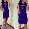 Sexy Solid Zipper V-Neck Sleeveless Bodycon Dress