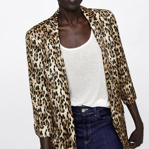 Animal Print Leopard Casual Blazer Outwear