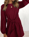 Women's Bow Long Sleeve Dress