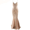 Deep V Sequin Sparkling Evening Dress