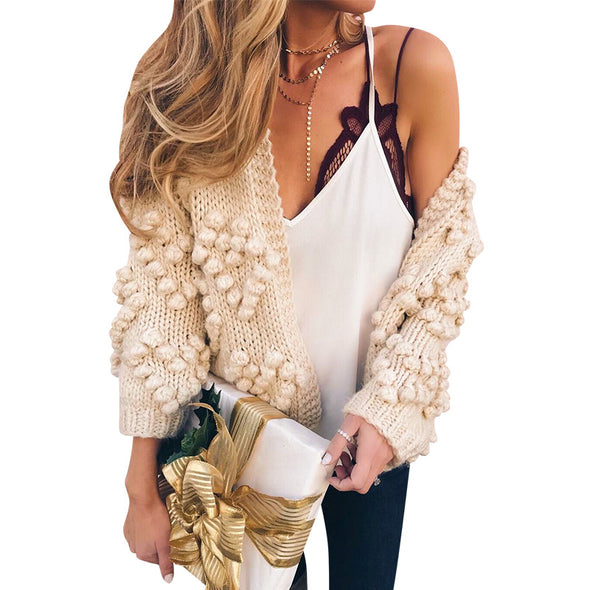 Fashion Loose Knitting Long Sleeve Cardigan Outwear