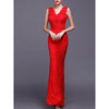 Celebrity V-Neck Plain Lace Mermaid Evening Dress