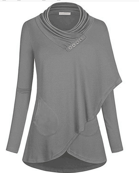 Long Sleeve Bib Irregular Casual Sweatshirt