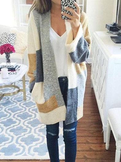 Color Block Ribbed Cardigan