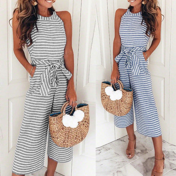 Striped Print Jumpsuit