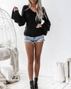 V-neck Lantern Long Sleeve Loose Sweater