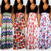 Printed V-Neck High-Waist Sleeveless Dress