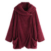 Plush Large Lapel Bat Sleeve Cardigan Coat