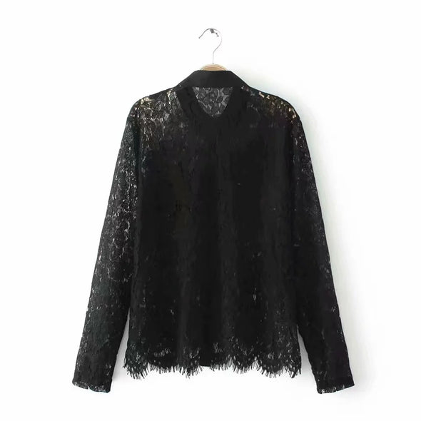 Women's Embroidered Lace Shirt