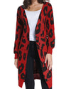 New Leopard Long-Sleeved Knit Cardigan