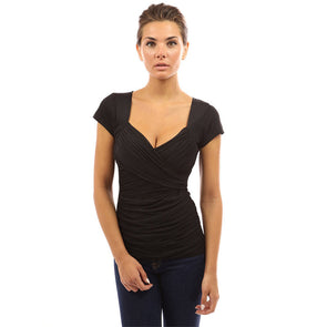 Women's Chest Cross Short Sleeve T-shirt