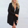 Casual Solid V-Neck Back Bandage Split Knitting Cardigan