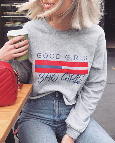 Letter Printed Long Sleeve Sweatshirt