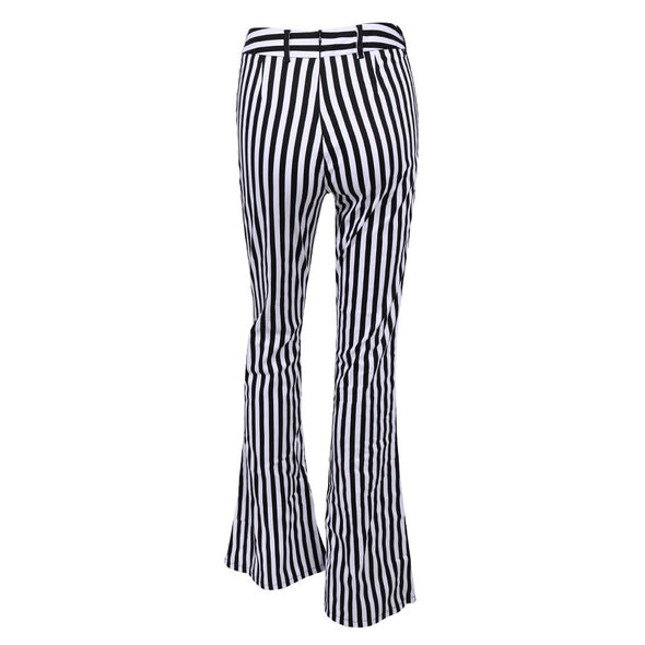 Fashion striped high waist  casual  pants