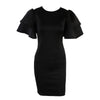 Autumn And Winter Sexy O-neck Butterfly Sleeve Solid color Elegant  Dress