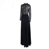 Fashion Sexy High-Necked Long-Sleeved Sequin Split Dress