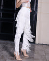 Fashion high waist tassel zip pants