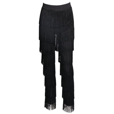 Fashion high waist tassel zip pants