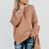 Thick-Line Long-Sleeved High-Neck Sweater