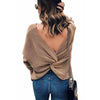 Fashion Back Cross Backless V-Neck Sweaters