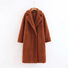 Fashion Pure Color Loose Casual Lapel Warm Coat