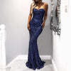 2022 Sexy  Off Shoulder Sequin Backless Elegant Maxi Dress