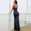 2022 Sexy  Off Shoulder Sequin Backless Elegant Maxi Dress