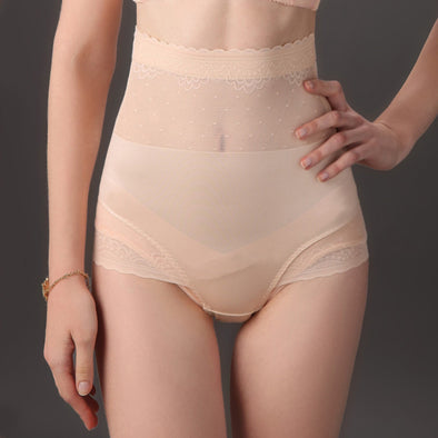 High Waist Stitching Lace Body Shaping Panties