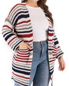 Striped Knit Cardigan Sweater