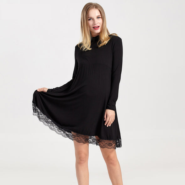 Maternity Lace Long Sleeve Pregnancy  Breastfeeding Dress