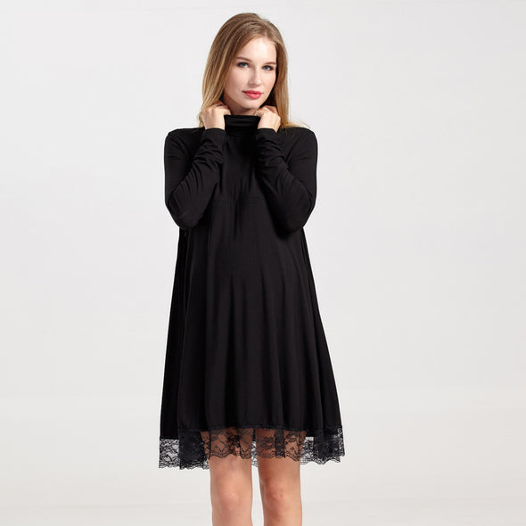 Maternity Lace Long Sleeve Pregnancy  Breastfeeding Dress