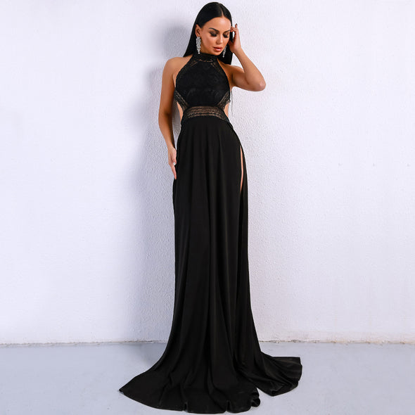 2022 Sexy  Summer Lace Off Shoulder Backless  Elegant Maxi Party Dress