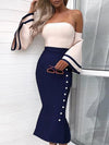 Sexy Off-The-Shoulder Fishtail Bodycon Dress