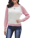 Contrast Round Neck Long Sleeve Sweater