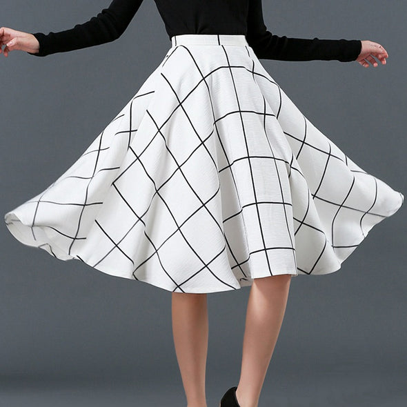 Fashion Plaid Wild Swing Skirt