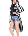 Stylish Slim Long Striped Cardigan Coat