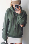 Fashion Hooded  Cutout Hoodies