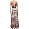 Sleeveless Embroidery Printed Halter Expansion Evening Dress