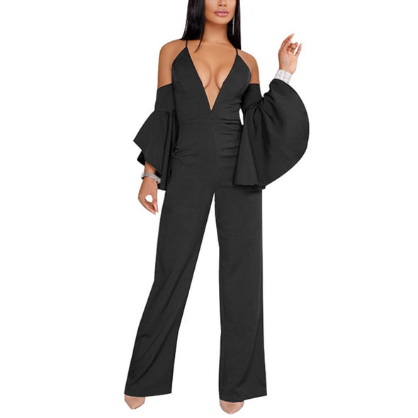 Lotus Leaf Suspenders Sexy Jumpsuit