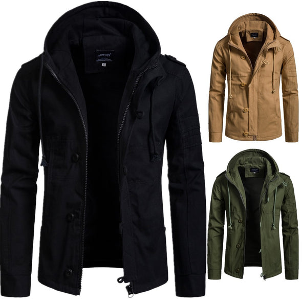 New Men's Cotton Hooded Jacket