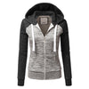 Fashion Stitching Slim Hooded Cardigan Sweatshirt