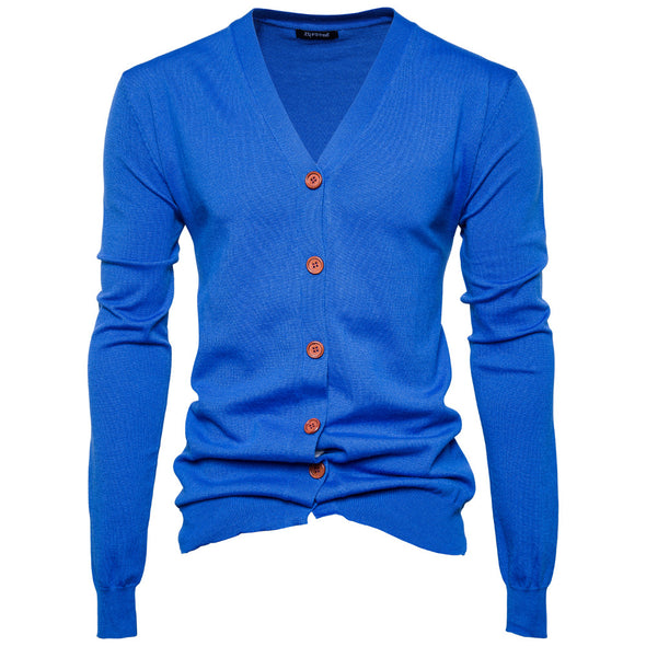 New Fashion Simple Solid Color Men's Knit Cardigan