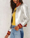 New Loose Short Long Sleeve Leather Jacket