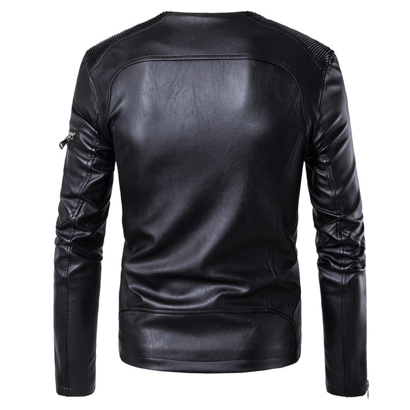 New Fashion Motorcycle Tide Brand Leather Men's Jacket