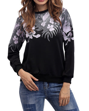 Long Sleeve Printed O-Neck Sweatshirt