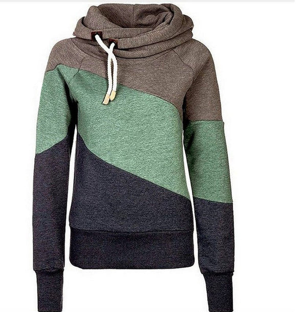 Contrast Stitching Hooded Sweatshirt